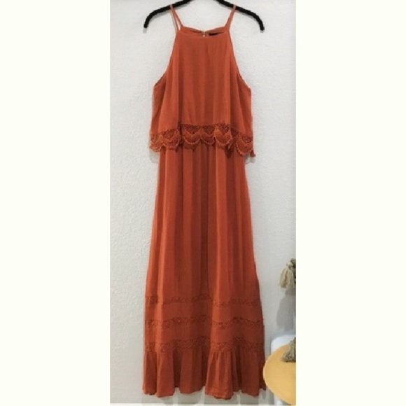 Blue Rain | Dresses | Francescas Collections Orange Casual Maxi Dress |  Poshmark